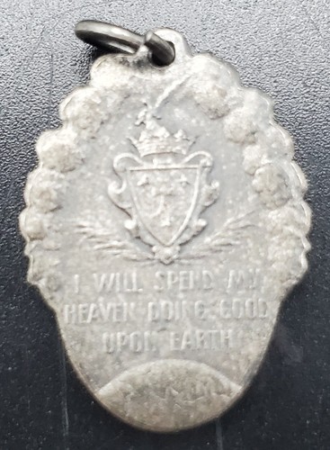 Antique French Religious Medal Saint Therese of Lisieux Pendat - Picture 3 of 3