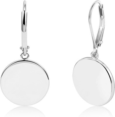 925 Sterling Silver Disc Dangle Earrings for Women Flat Hypoallergenic Drop Earr
