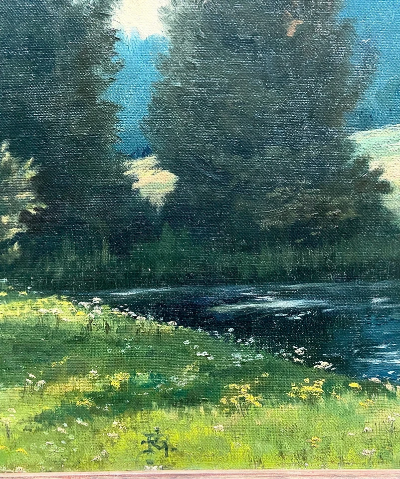 Impressionismus Ölgemälde Landschaft von Max G. Rossmann 1861-1926 Rahmen - Bild 4 von 4