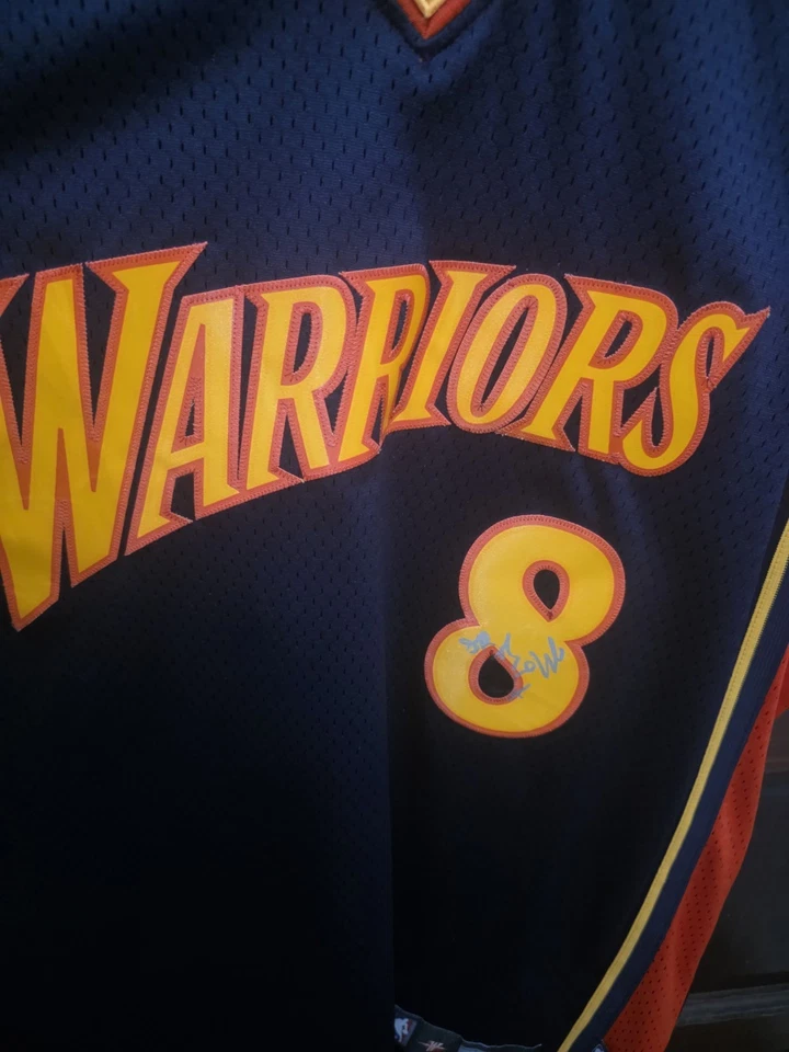 Camiseta deportiva de baloncesto Monta Ellis vintage de los Golden State Warriors con autógrafo XL #8 NBA Foto 2 de 4