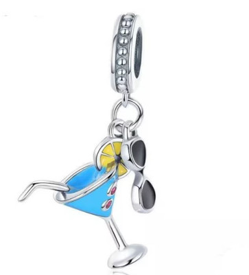 Cold Drank Heart Charm S925 Sterling Silber Charm für Armband Damen Schmuck