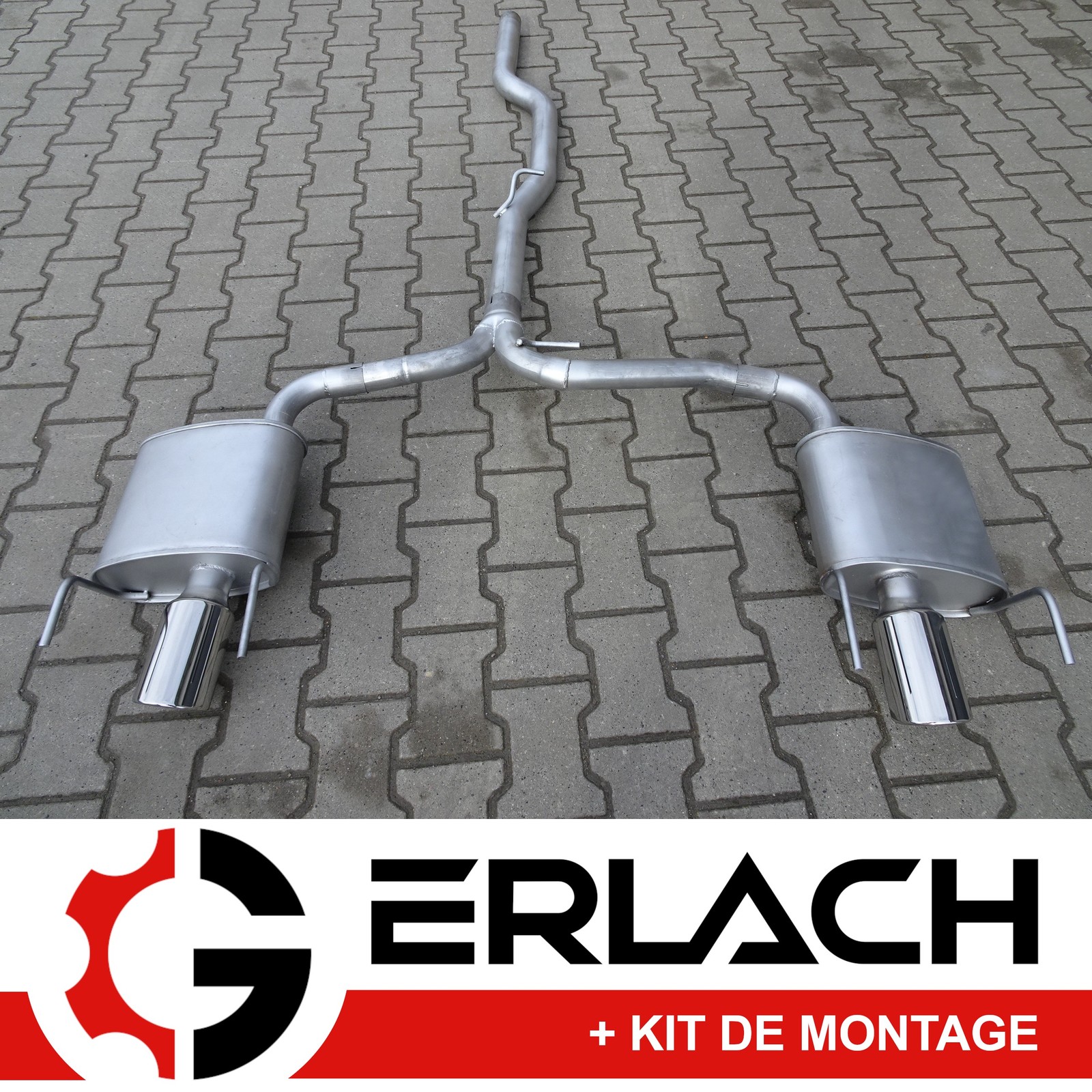 Echappement silencieux pour Alfa Romeo 159 2.4 JTDM Q4 finition acier brossé