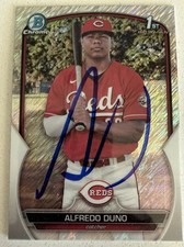 Alfredo Duno Auto Signed 2023 Bowman Chrome 1st Prospects Shimmer #BCP-238 IP