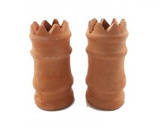Melody Jane Cache-Cheminée Couronne Pots de Cheminée Terracotta Large 1:12