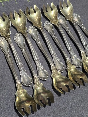 11 Gorham Company Sterling Silver "Chantilly" Ice Cream Forks 212 grams "N" Mono