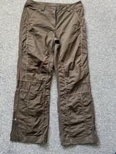 Y2K 2000's Vintage NEXT size 12 Petite 27" leg brown cargo trousers zip details
