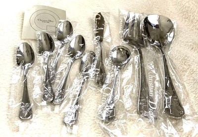 Christian Dior Besteck Besteck Löffel & Messer & Gabel Set 9-teilig Silber
