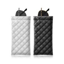 Squeeze Top Sunglass Pouch - Portable Sunglass Organizer Pouch Bags Soft PU L...