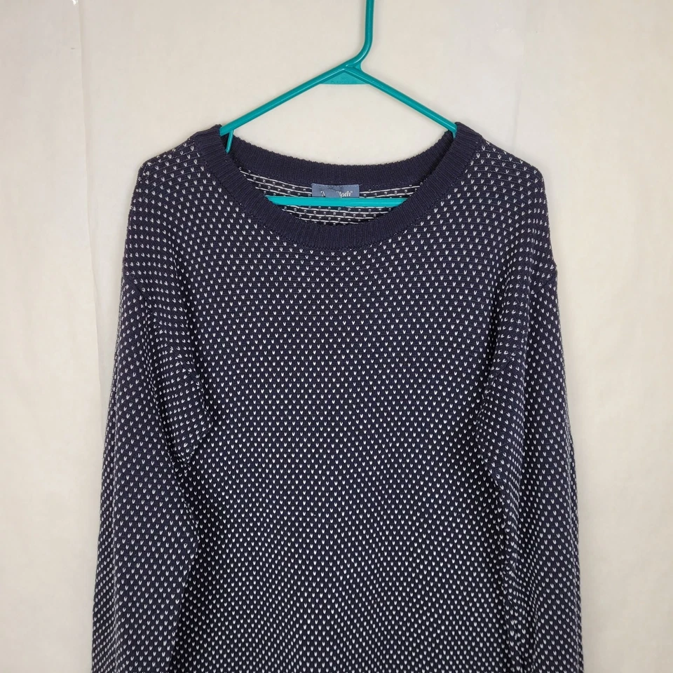 Mod Cloth navy blue dinosaur long sleeved fair isle sweater dress Size XL whimsy - Image 4 of 4