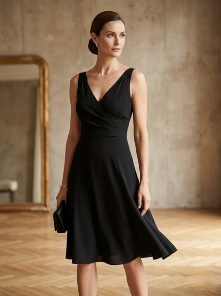 Women Armani Collezioni Dress Black Silk 40