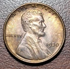 1930 Lincoln Wheat Cent Red Brown UNC Attractive Toning No Issues Nice Example