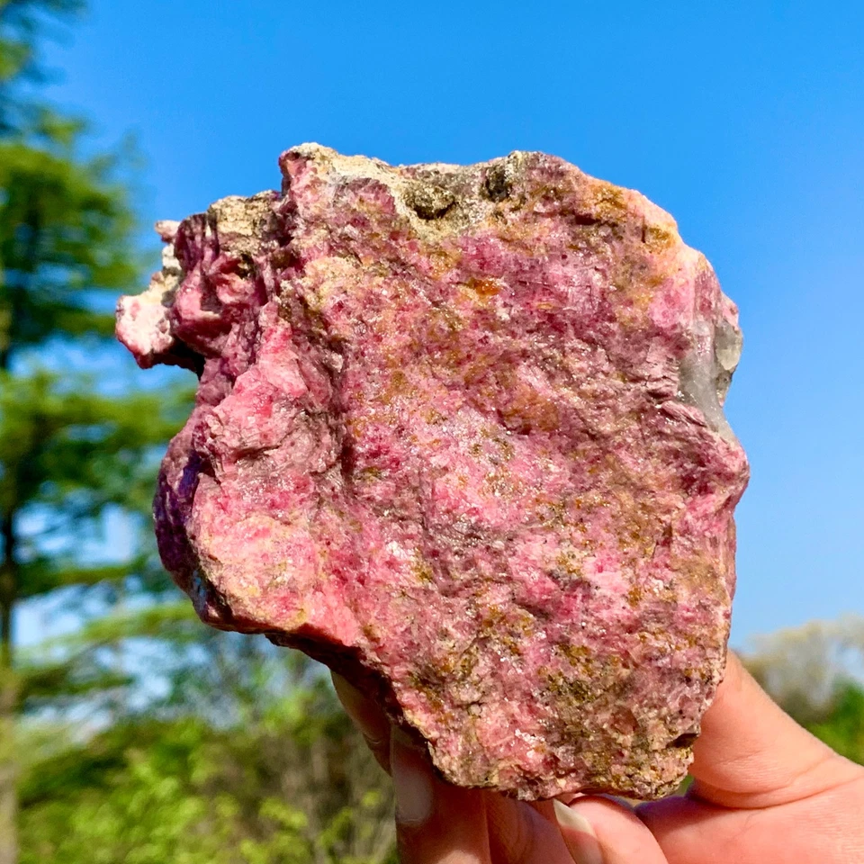 2.28LB Amazing Nature Pink Rhodonite Raw Crystal Mineral Specimen Reiki Healing - Image 4 of 4