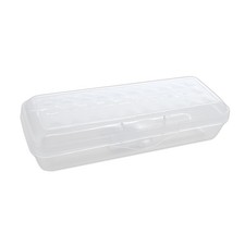 BAZIC 8" Clear Plastic Pencil Case Hard Storage Box Translucent 1-Pack