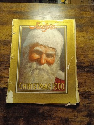 Rare Complete 1900 Judge Magazine Christmas Special - Antique Santa Claus Cover