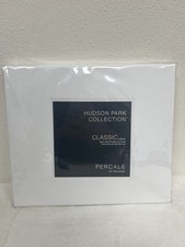 Hudson Park Classic Linens Egyptian Cotton Percale FULL Flat Sheet White New