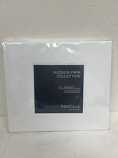 Hudson Park Classic Linens Egyptian Cotton Percale FULL Flat Sheet White New