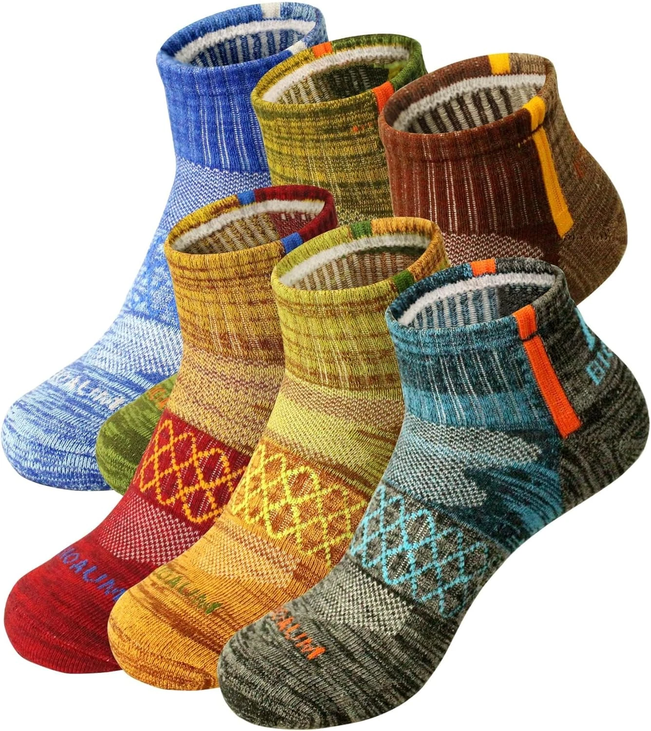 Men's Athletic Socks Size 10-13 - 6 Pairs Cotton Quarter Socks for Running, Work