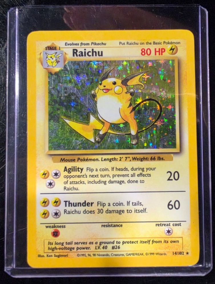 Raichu Pokemon Base Set 14/102 Holographic