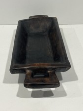 Carved Wooden Dough Bowl Primitive Wood Tray Trencher Centerpiece Rustic Decor