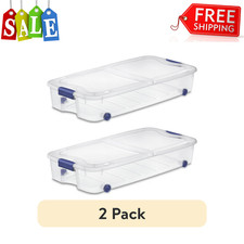 2pk Sterilite 66 Qt Latch Box Clear Plastic S...