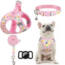 Small Dog Harness and Leash Set - Cute Puppy Harness Leash Dog Collar with Ai...