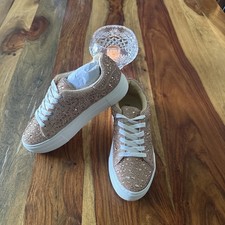 Betsey Johnson SB-Zoe Blush Rhinestone Sneakers Size 6.5