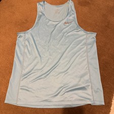 NIKE Dri Fit Mens Sleeveless Vest Size L  Light blue Tank Top Gym Run Jog Train 