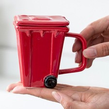Coffee Cup Recycling Bin Cup Creative with Lid Water Tea Cup