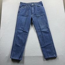 Vintage Wrangler Rugged Wear Jeans Men Fit 34x29 Medium Wash Straight Denim USA