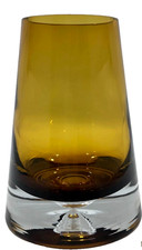 Krosno Poland Amber Art Glass Vase with Etched Bubble Pattern — listing 3
