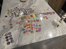 Large 1990  s POGS Lot of 186 Hardee  s Apollo Rocket Holder