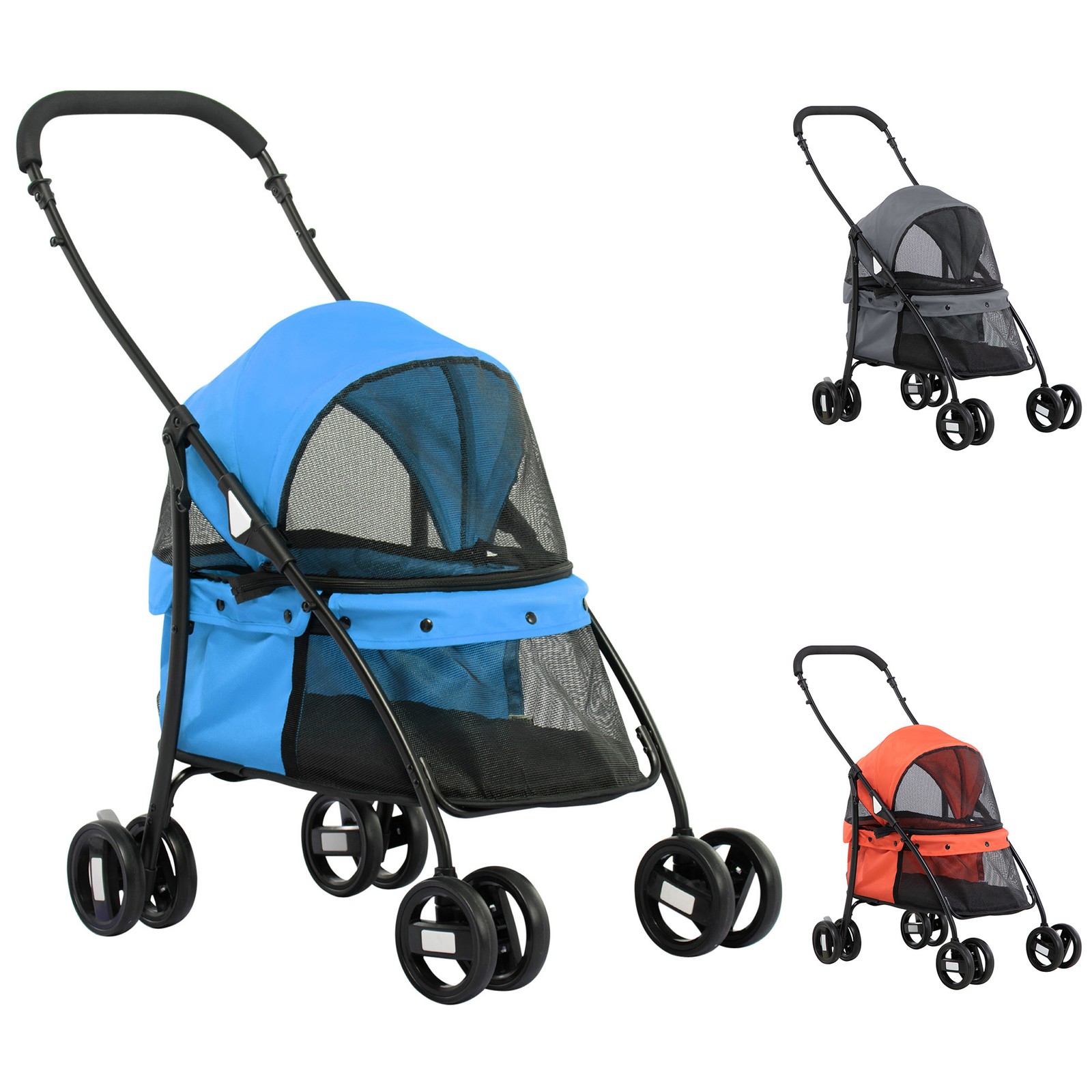Passeggino per Cani PawHut Pieghevole con Tettuccio