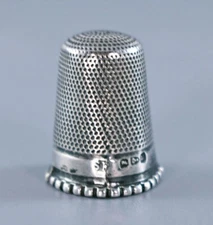 ANTIQUE STERLING SILVER THIMBLE SAMUEL FOSKETT CHESTER 1888
