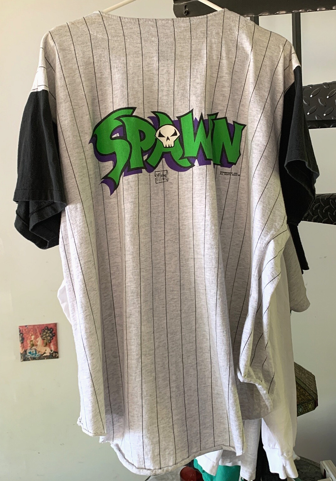 RARE 1992 Todd McFarlane SPAWN Baseball Jersey XL… - image 3