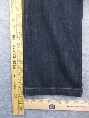 Rocawear Jeans Womens 18 Blue Denim Straight Leg Pink Logo Wings Dark Wash 37x33 - Picture 12 of 13