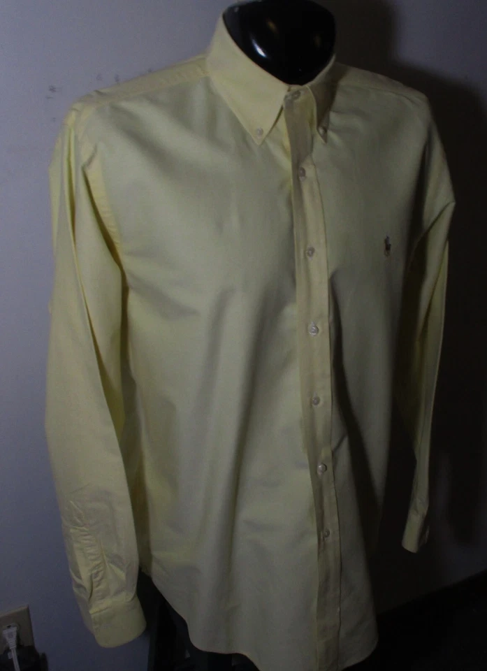 牛津 RALPH LAUREN 黄色长袖“青年”牛津正装衬衫 16/35 码 — 第 3/4 张图片