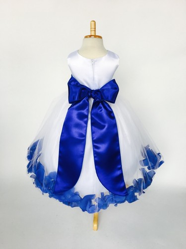 Flower Girl Dress Bridesmaid White Rose Petal Birthday Recital Pageant Easter 24 - 第 10/177 張圖片