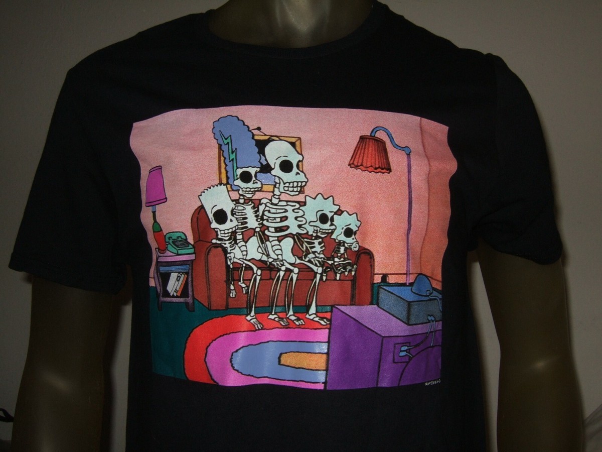 New Mens M The Simpsons Skeleton Family Couch Homer Marge Maggie 