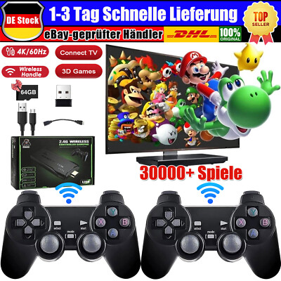 35000+ Retro Videospielkonsole 4K HD TV Spiel Stick mit 2XWireless Controller DE