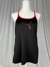PUMA Womens Black Active Tank Top Racerback - Medium