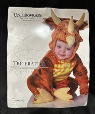 Underwraps Triceratops Halloween Costume Toddler Size 18-24 Mos VGC