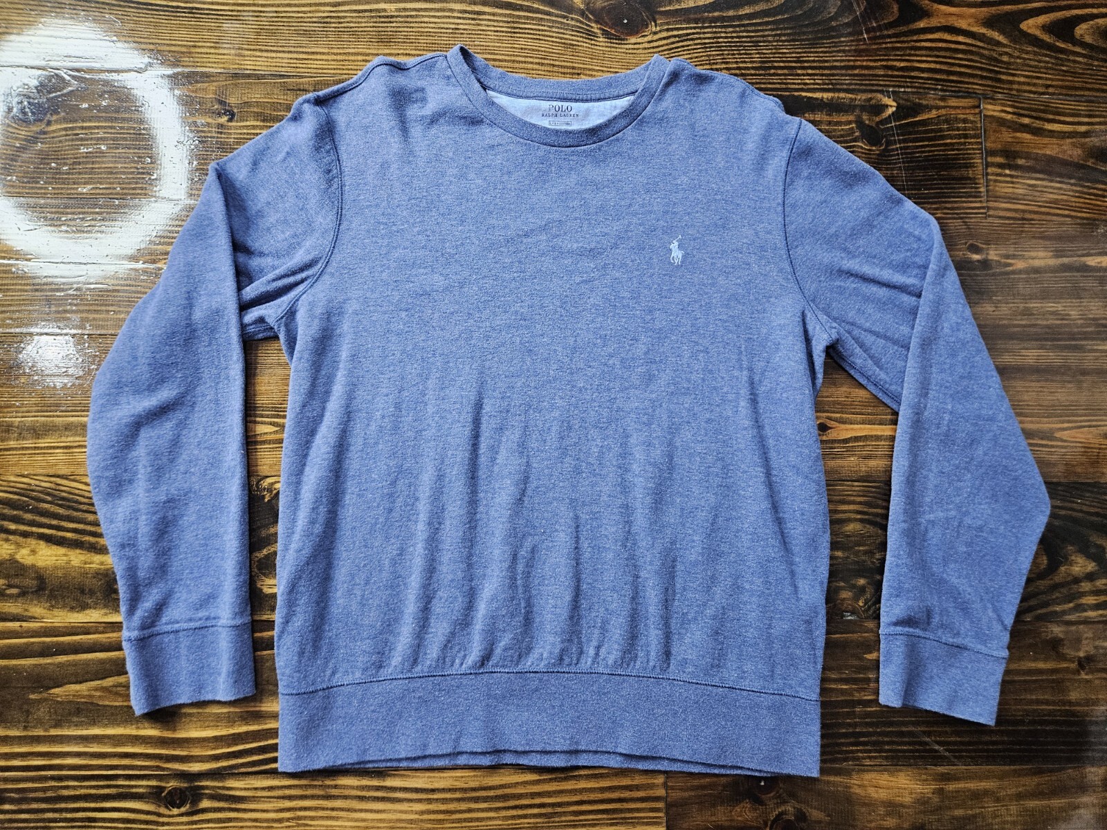 Polo Ralph Lauren maglione pullover felpa uomo L blu 100% cotone blu pony