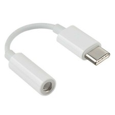 Universal USB Type C to 3.5mm AUX Headphone Adapter Jack Cable For Android White