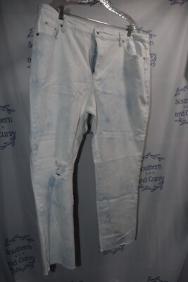 Crown & Ivy High Rise White Bleached Wash Jeans, Size 20W