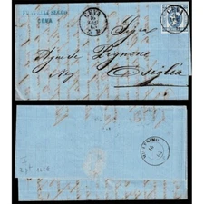 SP375 - 1863 15cent Lithographic I Type on Letter from Ceva to Osille
