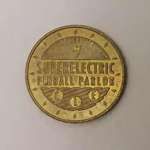 Superelectric Pinball Parlor Cleveland, OH Arcade Game Token 22mm