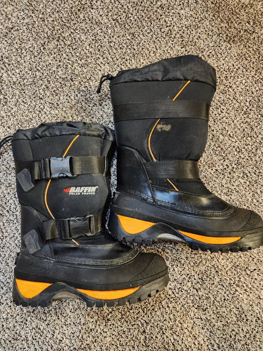 Baffin Polar Proven WOLF Winter Boots Size 11 Black Orange 4300 0015