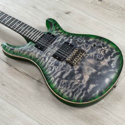 PRS Paul Reed Smith Wood Library Custom 24 Guitar, Quilt Charcoal Jade Burst