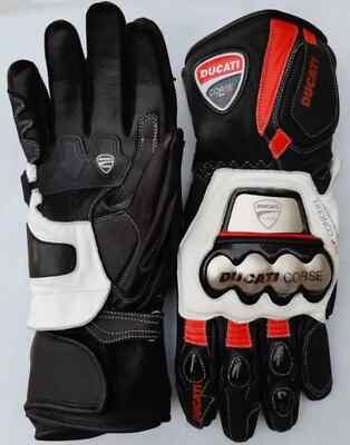 Ducati Corse Motorcycle Racing Leather Gloves   Racing Guantes Ducati Race Glove