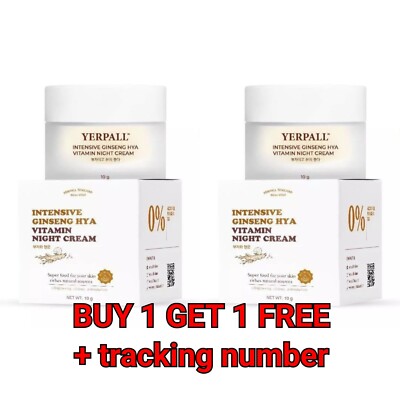 YERPALL Night Cream Intensive Moisturizer 4 Molecules HYA Vitamin B Glowing 10g